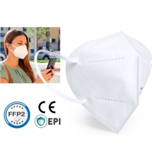  Máscaras FFP2 Auto filtrante de proteção com 5 camadas BRANCA